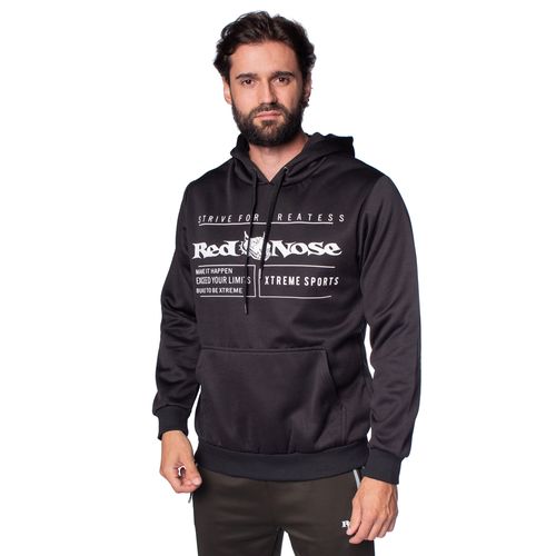 Blusão de Moletom Masculino Red Nose com Estampa Preto
