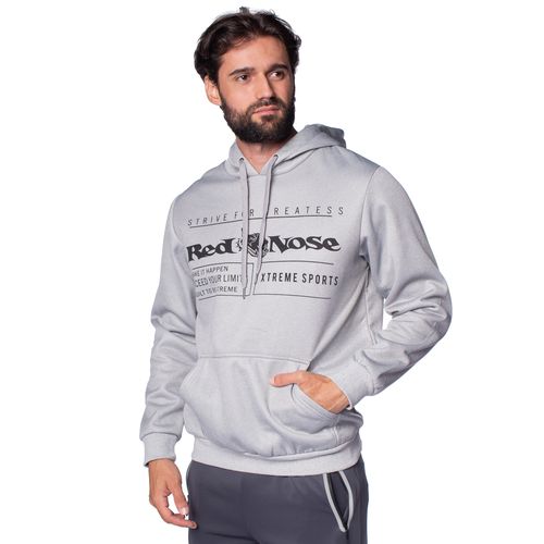 Blusão de Moletom Masculino Red Nose com Estampa Cinza Claro