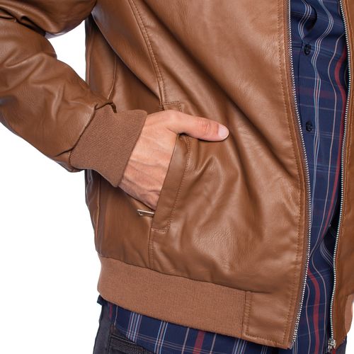 Jaqueta Masculina Red Nose em PU Caramelo