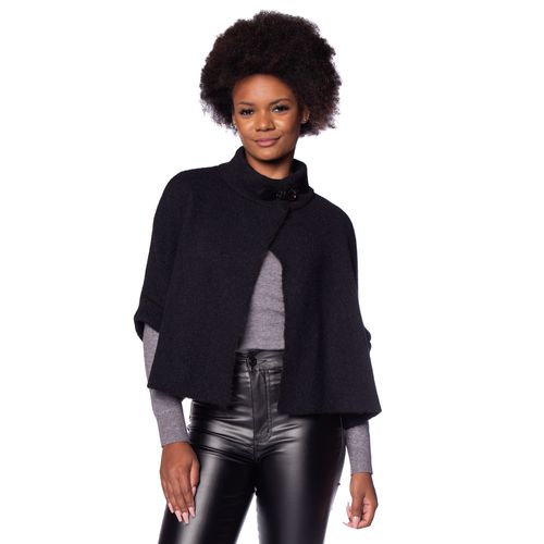 Capa Feminina Biamar Tricot Retangular Preto