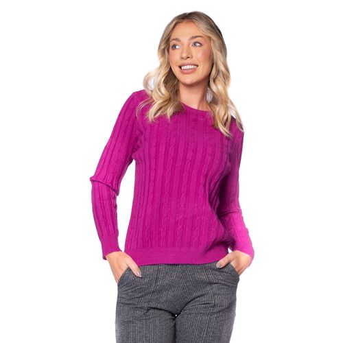 Blusa Feminina Facinelli Tricot com Tranças Roxo