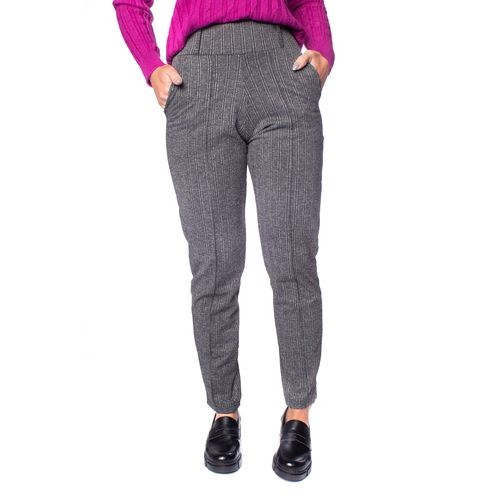 Calça Feminina Bruna e Bia Reta Jacquard Preto