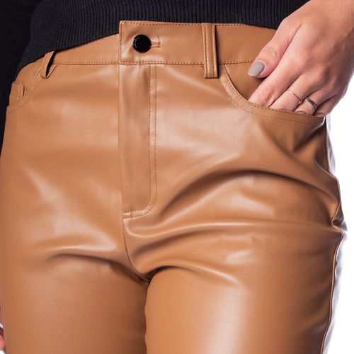 Calça Feminina Facinelli em PU Slim Lisa Caramelo