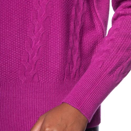 Blusa Feminina Facinelli Tricot Gola Média Tranças Roxo