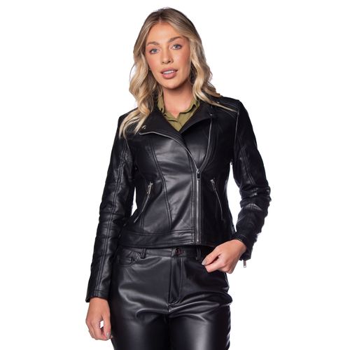 Jaqueta Feminina Facinelli Perfecto em PU Preto