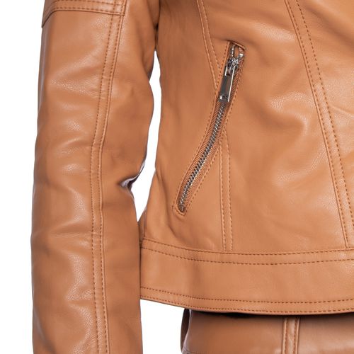 Jaqueta Feminina Facinelli Perfecto em PU Caramelo