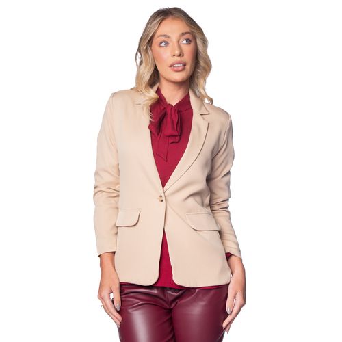 Blazer Feminino Milani Liso Bege