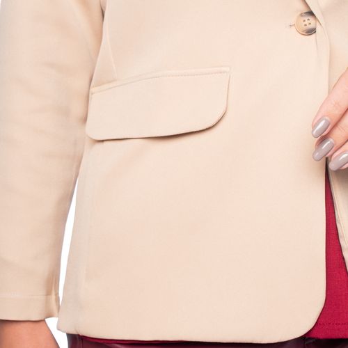 Blazer Feminino Milani Liso Bege