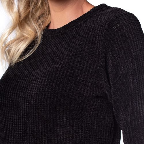 Blusão Feminino Cativa Malha Chenille Preto