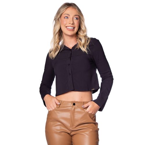 Camisa Cropped Feminina Cativa Preto