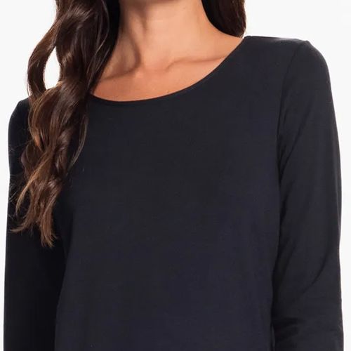Blusa Feminina Rovitex Básica Manga Longa Preto
