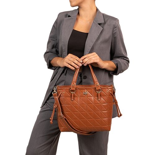 Bolsa Feminina Rafitthy Tote Média Caramelo