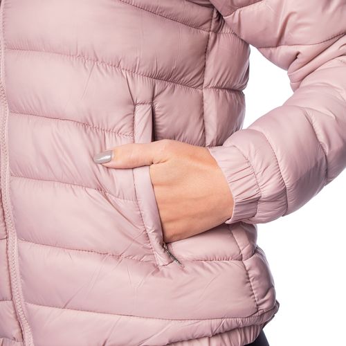 Jaqueta Puffer Feminina Facinelli Gola Alta Rosa