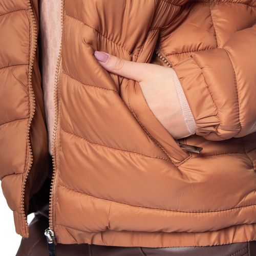 Jaqueta Puffer Feminina Facinelli Gola Alta Caramelo