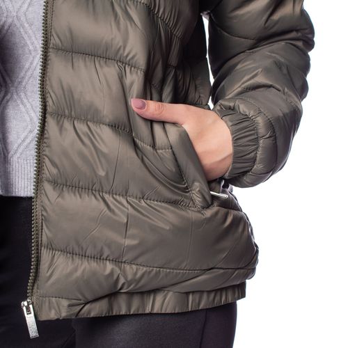 Jaqueta Puffer Feminina Facinelli Gola Alta Verde Escuro