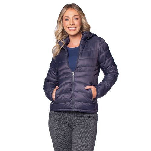 Jaqueta Puffer Feminina Facinelli com Capuz Marinho