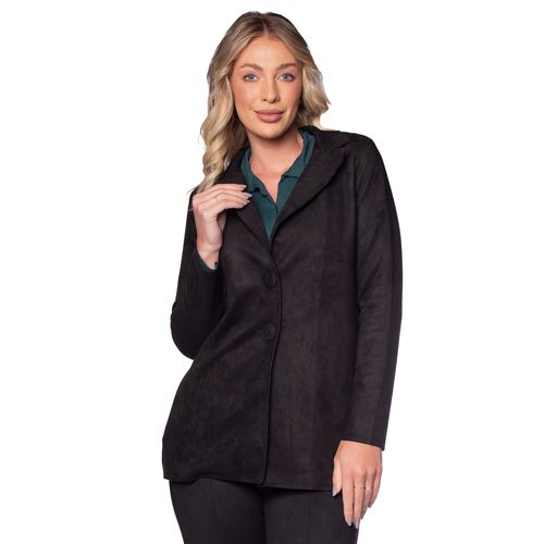 Blazer Feminino Averzzy em Suede Preto