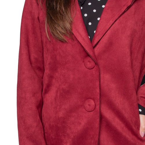 Blazer Feminino Averzzy em Suede Bordô