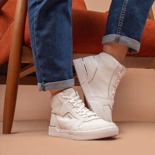Tênis Feminino Kolosh de Cano Alto Branco