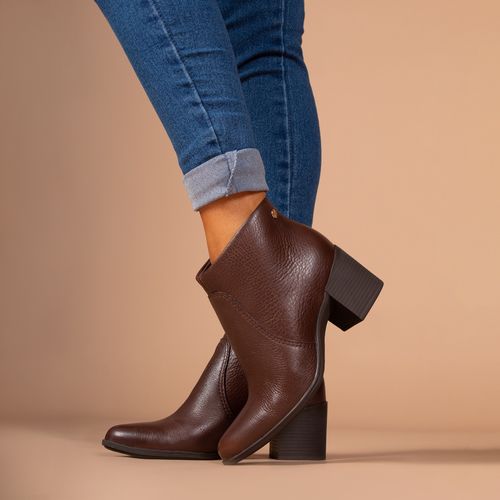 Bota Feminina Bottero Couro Burnish Marrom
