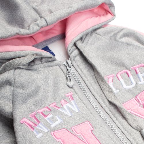 Conjunto de Moletom Infantil Sea Surf New York Menina Cinza Claro