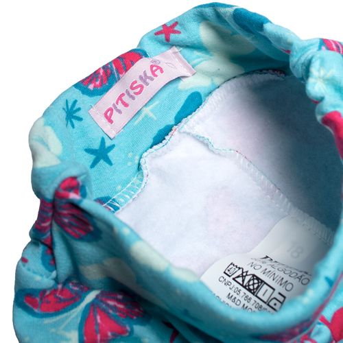 Legging Infantil Pitiska Peluciada Estampa Borboleta Azul Claro