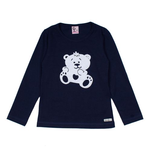 Blusa Infantil Pitiska Manga Longa Marinho