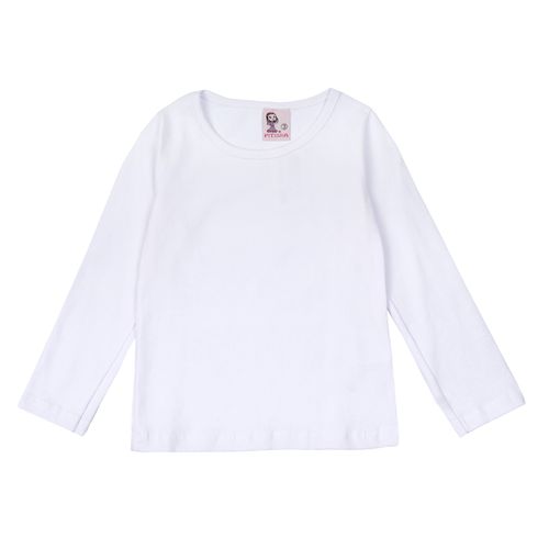 Blusa Infantil Pitiska Manga Longa Básica Branco
