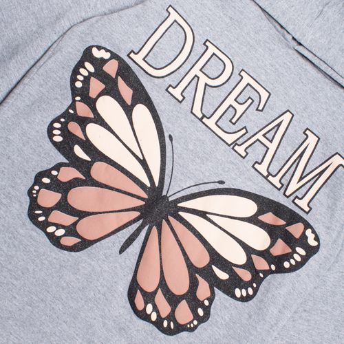 Blusa Infantil Pitiska Manga Longa Borboleta Cinza