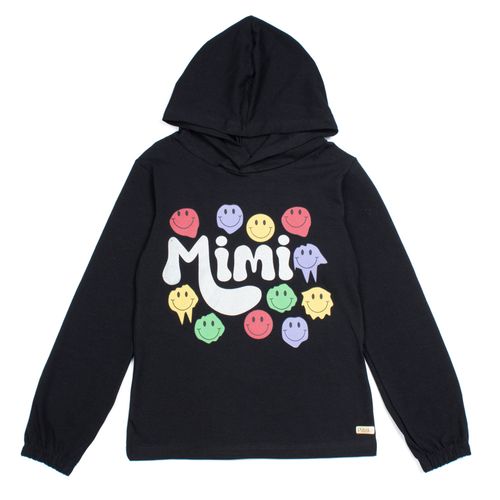 Blusa Infantil Pitiska Manga Longa Mimi Preta