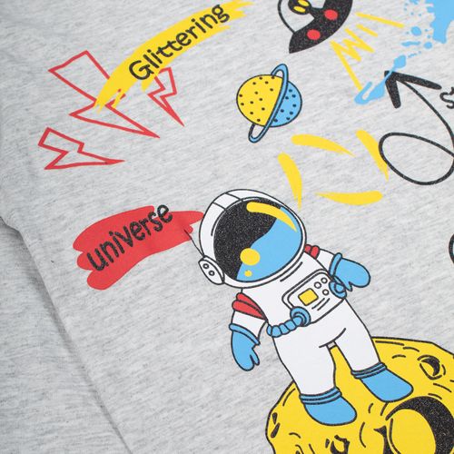 Camiseta Infantil Pitiska Universe Cinza