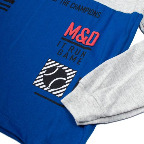 Camiseta Infantil Pitiska Home Run Cinza/azul