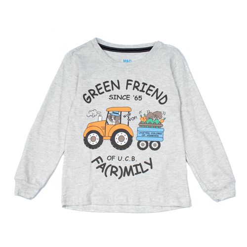 Camiseta Infantil Pitiska Green Firend Cinza