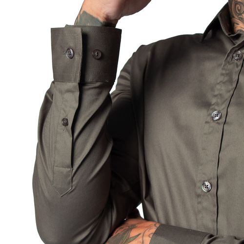 Camisa Masculina Dixie Manga Longa Cinza