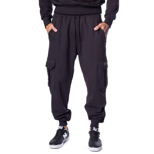 Calça de Moletom Masculina Over Surf Cargo Preto