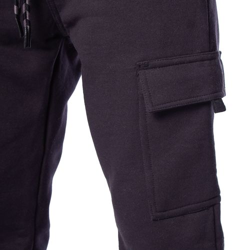 Calça de Moletom Masculina Gangster Bolso Cargo Preto
