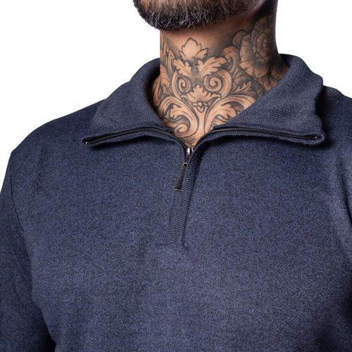 Suéter Masculino Facinelli Gola com Zíper Mesclado Marinho