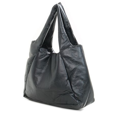Bolsa Feminina Birô Saco Textura Amassada Preto