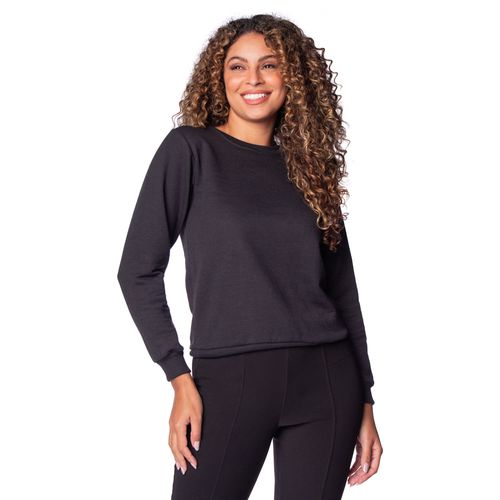 Blusão de Moletom Feminino Desayner Careca Preto