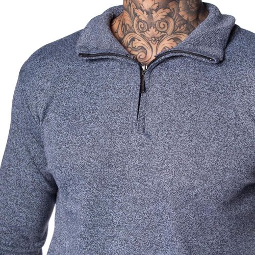 Suéter Masculino Facinelli Gola com Zíper Mesclado Cinza