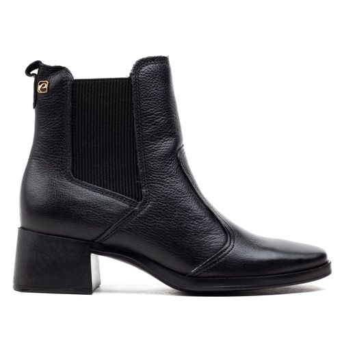 Bota Feminina Pegada Couro Burnish Preto