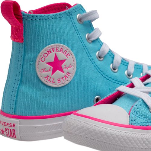Tênis Infantil Converse Chuck Taylor All Star com Zíper Azul/rosa