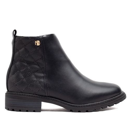 Bota Feminina Modare Cano Curto com Detalhe Matelassê Preto