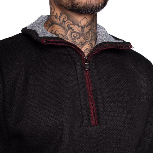 Blusão Masculino Facinelli Gola Alta com Zíper Preto
