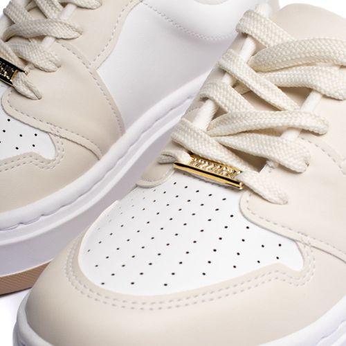 Tênis Feminino Vizzano Flatform Recortes Branco/bege