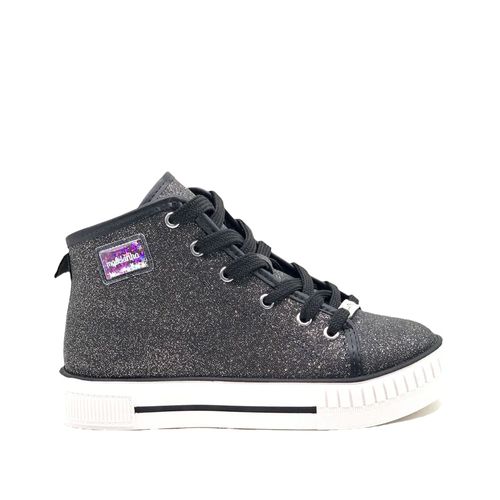 Tênis Infantil Molekinha Tecido Glitter Preto