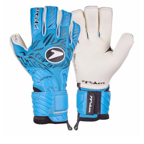 Luva de Goleiro Poker Champion 8 Extended Profissional Azul