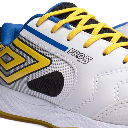 Chuteira Futsal Umbro Pro 5 Bump Branco/amarelo
