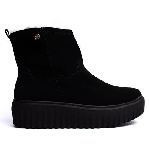 Bota Feminina Via Marte Cano Curto com Pêlo Preto
