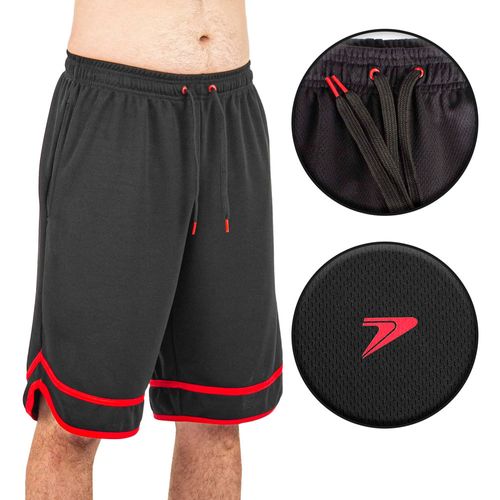 Bermuda Masculina Poker Basquete Draco Preto/vermelho